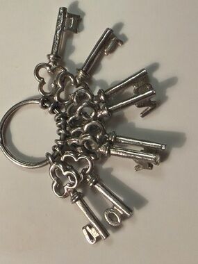 Sterling Silver Charm Keys say “ I LOVE  YOU” vintage 80’s